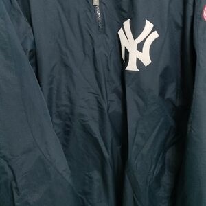 Majestic Dark Green Full-Zip Jacket with Navy Logo Detail